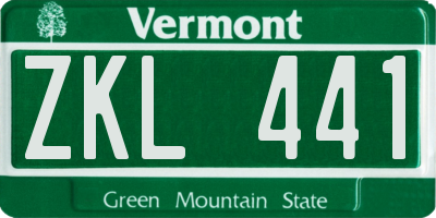 VT license plate ZKL441