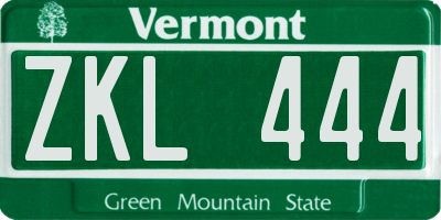 VT license plate ZKL444