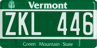 VT license plate ZKL446