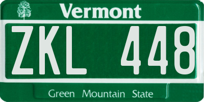 VT license plate ZKL448