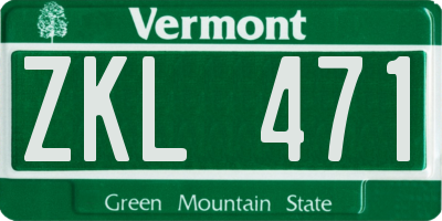VT license plate ZKL471