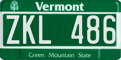 VT license plate ZKL486