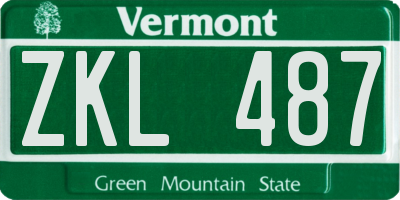 VT license plate ZKL487