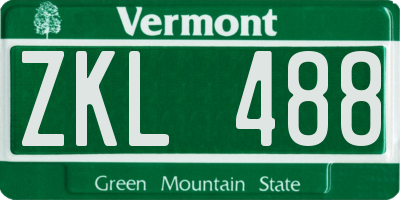 VT license plate ZKL488