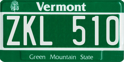 VT license plate ZKL510