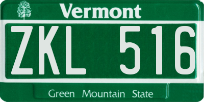 VT license plate ZKL516