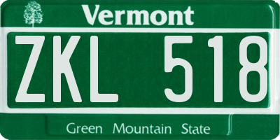 VT license plate ZKL518