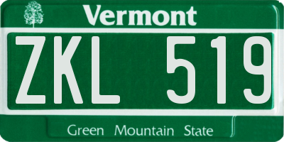 VT license plate ZKL519