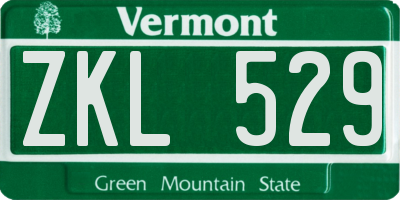 VT license plate ZKL529