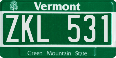 VT license plate ZKL531