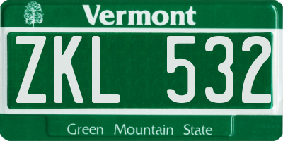 VT license plate ZKL532