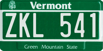 VT license plate ZKL541