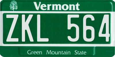 VT license plate ZKL564
