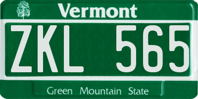 VT license plate ZKL565
