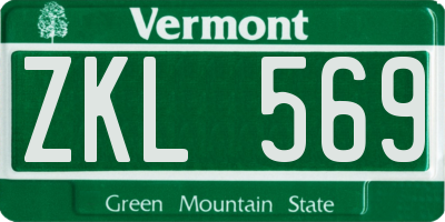 VT license plate ZKL569
