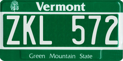 VT license plate ZKL572