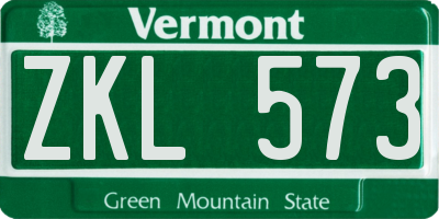 VT license plate ZKL573