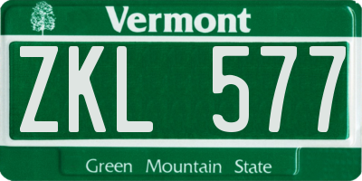 VT license plate ZKL577