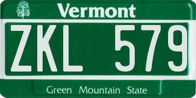 VT license plate ZKL579