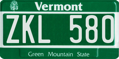 VT license plate ZKL580