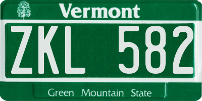 VT license plate ZKL582