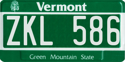 VT license plate ZKL586