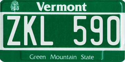 VT license plate ZKL590