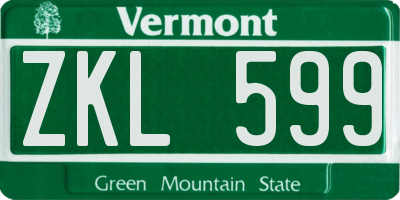 VT license plate ZKL599