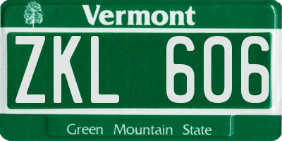 VT license plate ZKL606