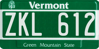 VT license plate ZKL612