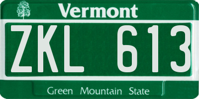 VT license plate ZKL613