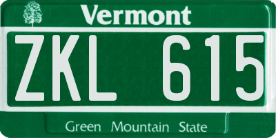 VT license plate ZKL615