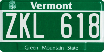 VT license plate ZKL618