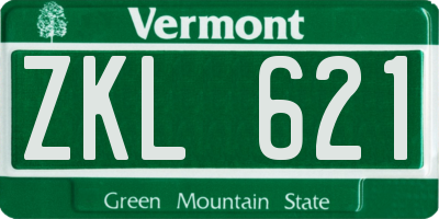VT license plate ZKL621
