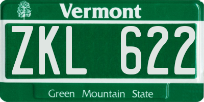 VT license plate ZKL622