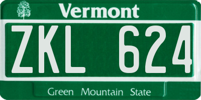 VT license plate ZKL624