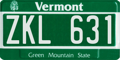 VT license plate ZKL631