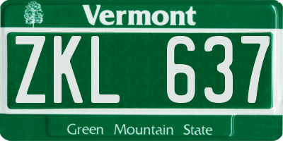 VT license plate ZKL637