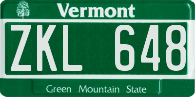 VT license plate ZKL648
