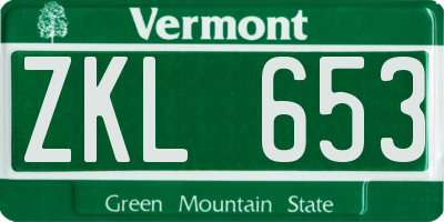 VT license plate ZKL653