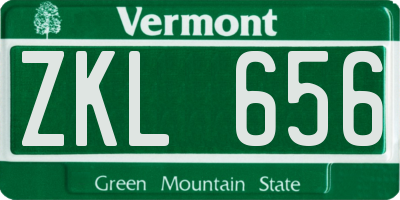 VT license plate ZKL656