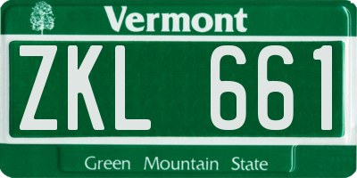 VT license plate ZKL661