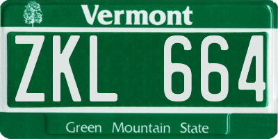 VT license plate ZKL664