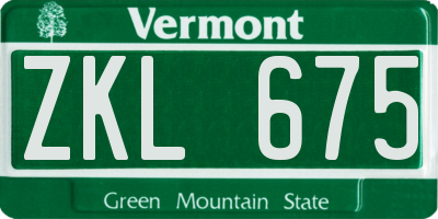 VT license plate ZKL675