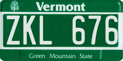 VT license plate ZKL676