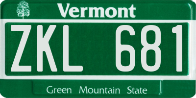 VT license plate ZKL681