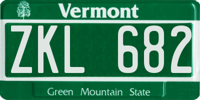 VT license plate ZKL682