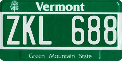 VT license plate ZKL688