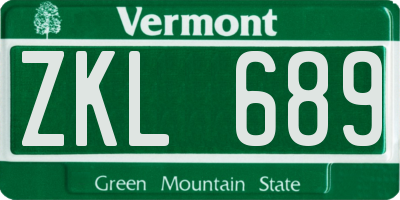 VT license plate ZKL689