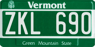 VT license plate ZKL690